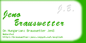 jeno brauswetter business card
