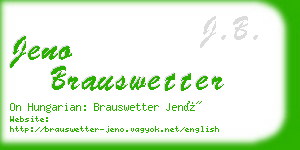 jeno brauswetter business card